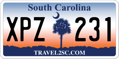 SC license plate XPZ231