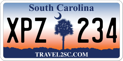 SC license plate XPZ234