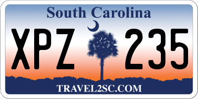 SC license plate XPZ235