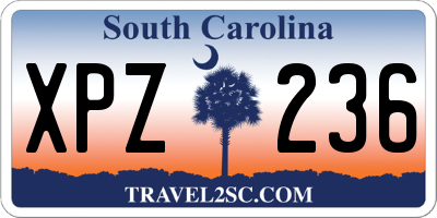 SC license plate XPZ236