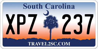 SC license plate XPZ237
