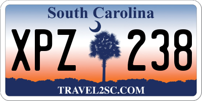 SC license plate XPZ238