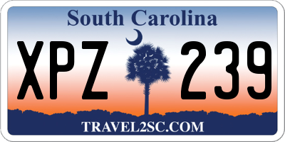 SC license plate XPZ239