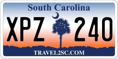 SC license plate XPZ240