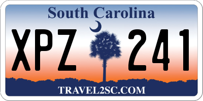 SC license plate XPZ241