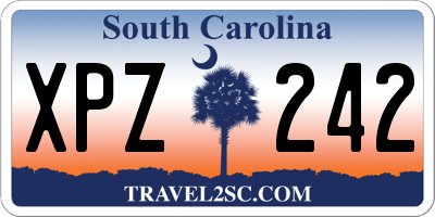 SC license plate XPZ242