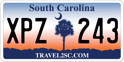 SC license plate XPZ243