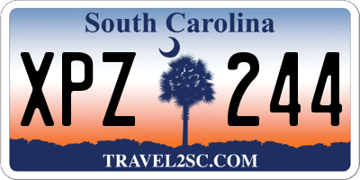 SC license plate XPZ244