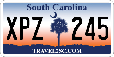 SC license plate XPZ245