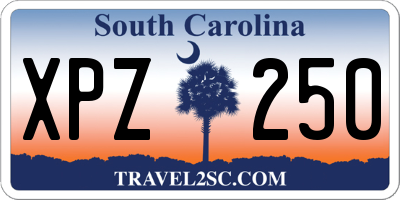 SC license plate XPZ250