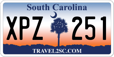 SC license plate XPZ251