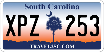 SC license plate XPZ253