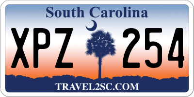 SC license plate XPZ254