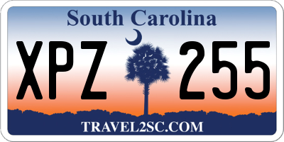 SC license plate XPZ255