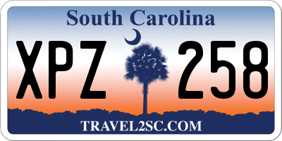 SC license plate XPZ258