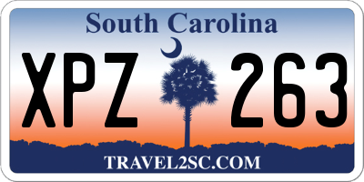 SC license plate XPZ263