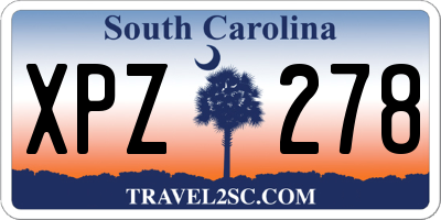 SC license plate XPZ278