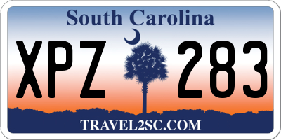 SC license plate XPZ283