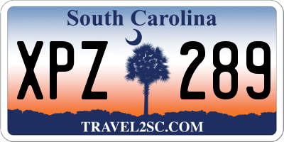 SC license plate XPZ289