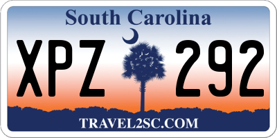 SC license plate XPZ292