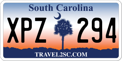 SC license plate XPZ294