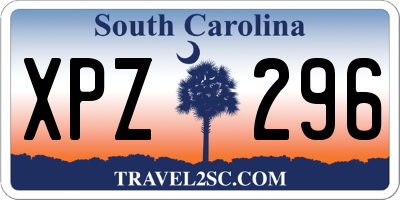 SC license plate XPZ296