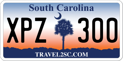 SC license plate XPZ300