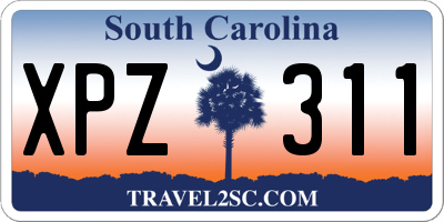 SC license plate XPZ311