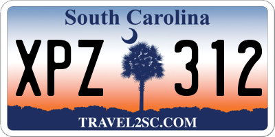 SC license plate XPZ312