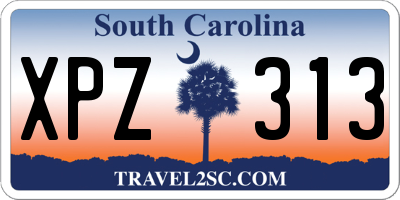 SC license plate XPZ313