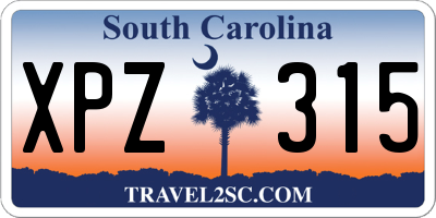 SC license plate XPZ315