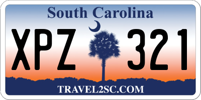 SC license plate XPZ321