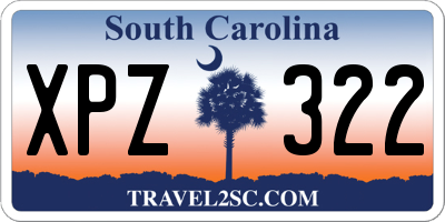 SC license plate XPZ322