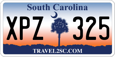 SC license plate XPZ325