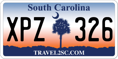 SC license plate XPZ326