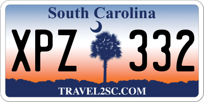 SC license plate XPZ332