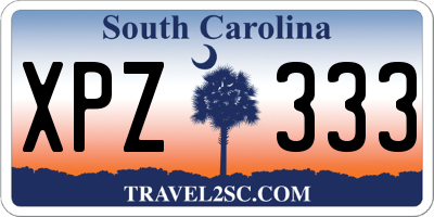 SC license plate XPZ333