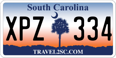 SC license plate XPZ334