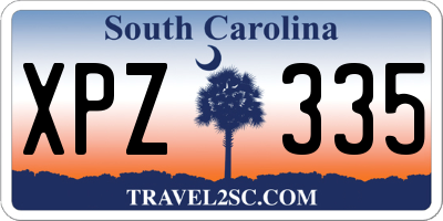 SC license plate XPZ335