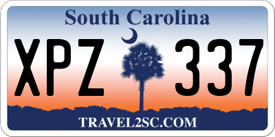 SC license plate XPZ337