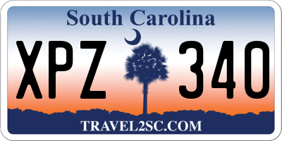 SC license plate XPZ340