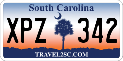 SC license plate XPZ342