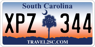 SC license plate XPZ344
