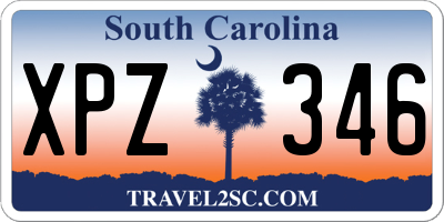 SC license plate XPZ346