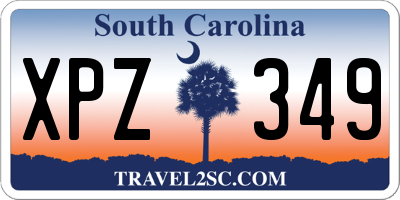 SC license plate XPZ349