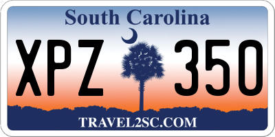 SC license plate XPZ350