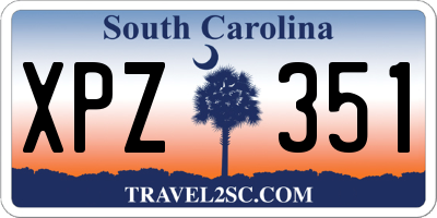 SC license plate XPZ351