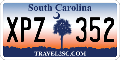 SC license plate XPZ352