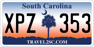 SC license plate XPZ353