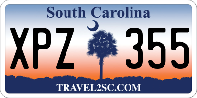 SC license plate XPZ355